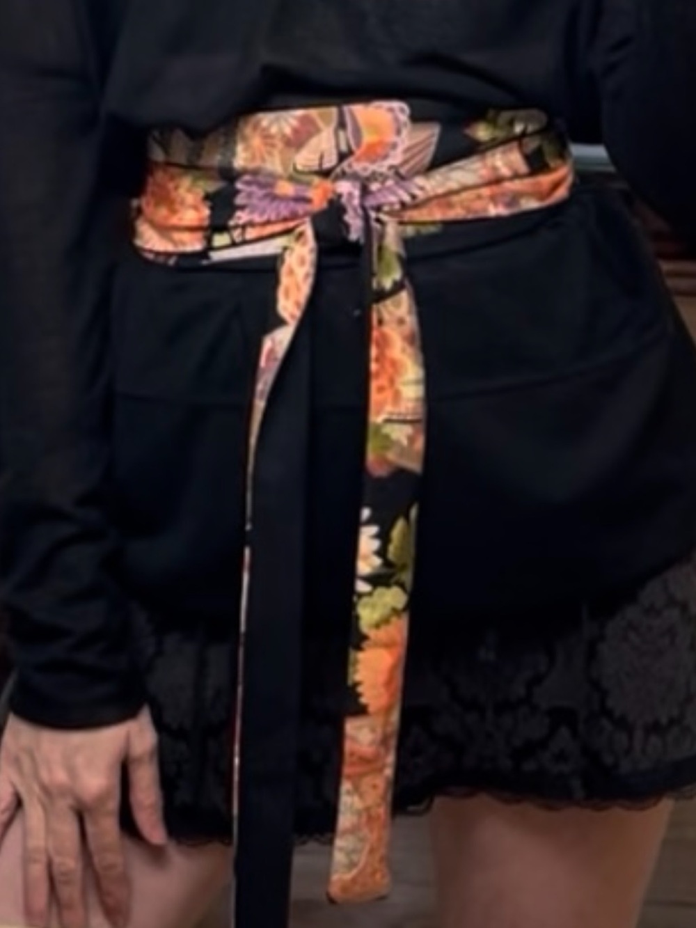 Custom Obi Belt from France Chinoiserie / Oriental / Japanese Kimono Vibes